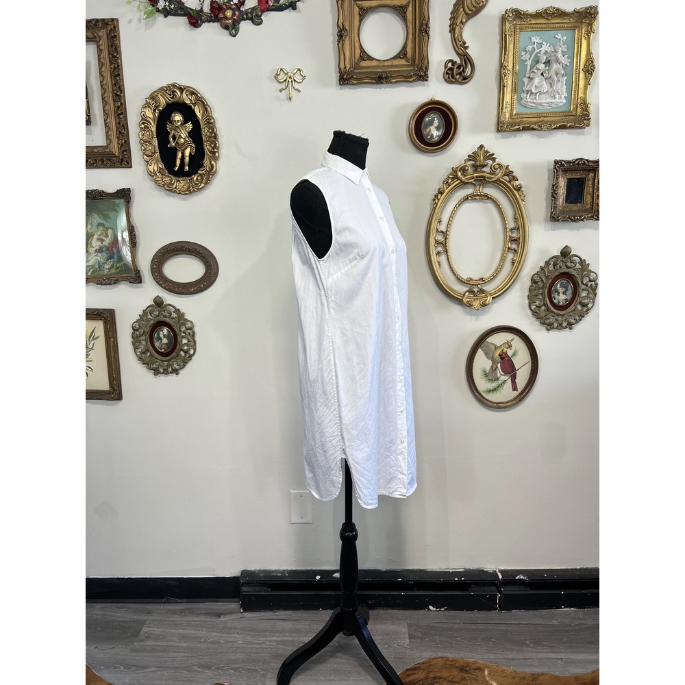 T by Alexander Wang White Sleeveless Button Down Shirt Dress Size 2 - Picture 6 of 7